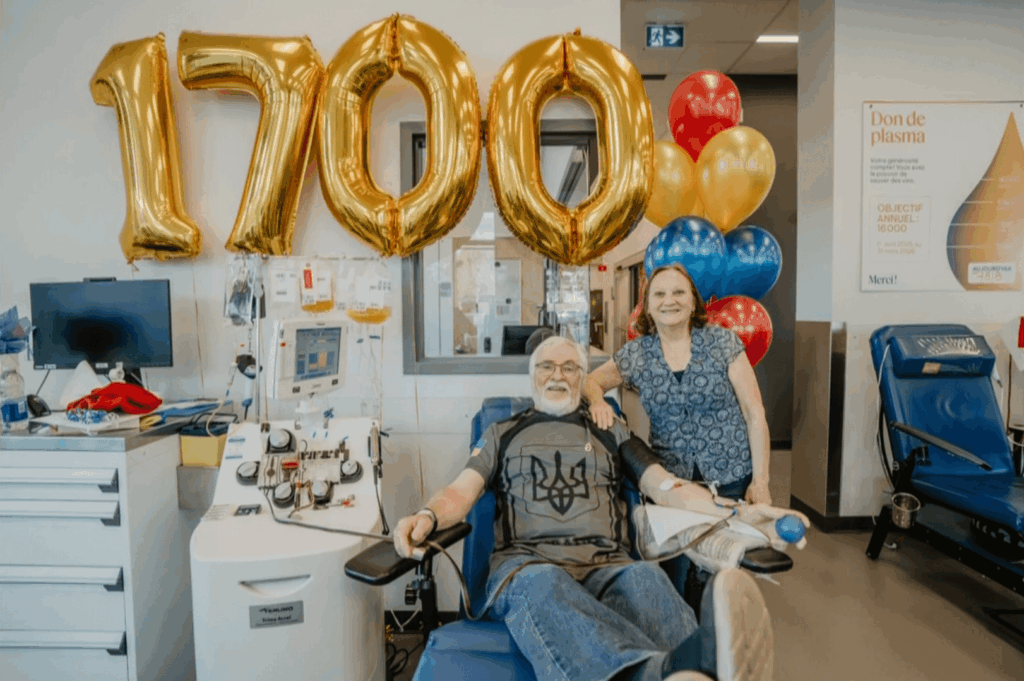 Quebecer Jean Bernier is Canada's Top Blood Donor